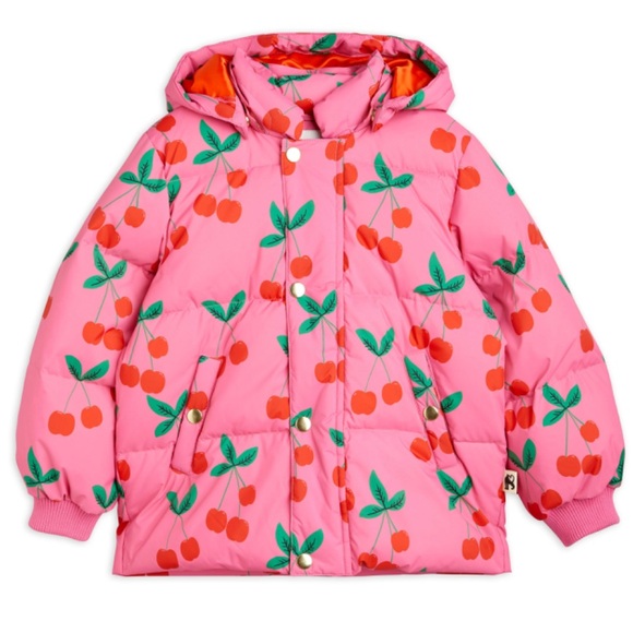 Mini Rodini Other - Mini Rodini Cherries AOP Puffer Jacket